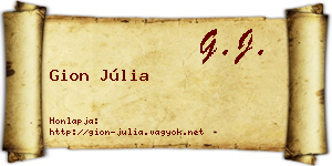 Gion Júlia névjegykártya