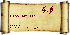Gion Júlia névjegykártya